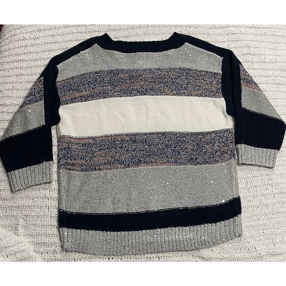 NWT New York & Co Soho Striped Sweater Womens Size Small Gray Blue White MSRP$60 - Picture 6 of 12